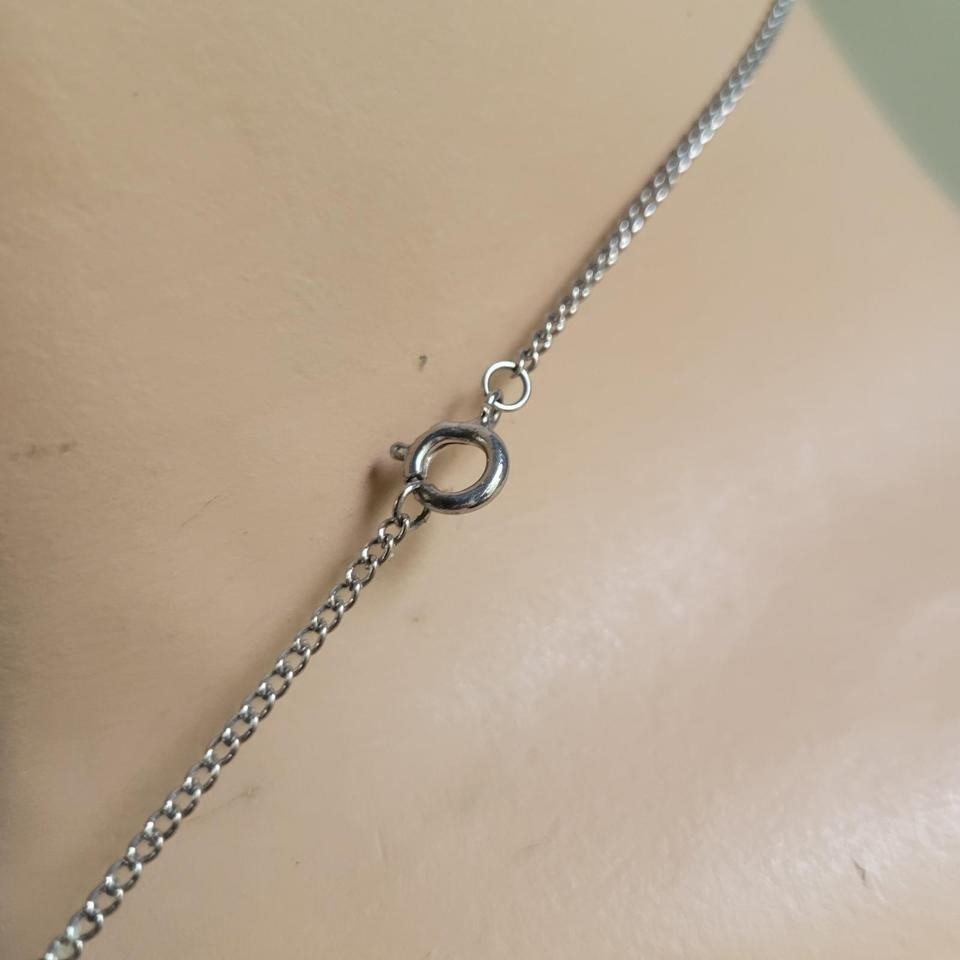 Vintage Brutalist Abstract Silver Tone Cast Branch Circle Pendant Necklace 70s