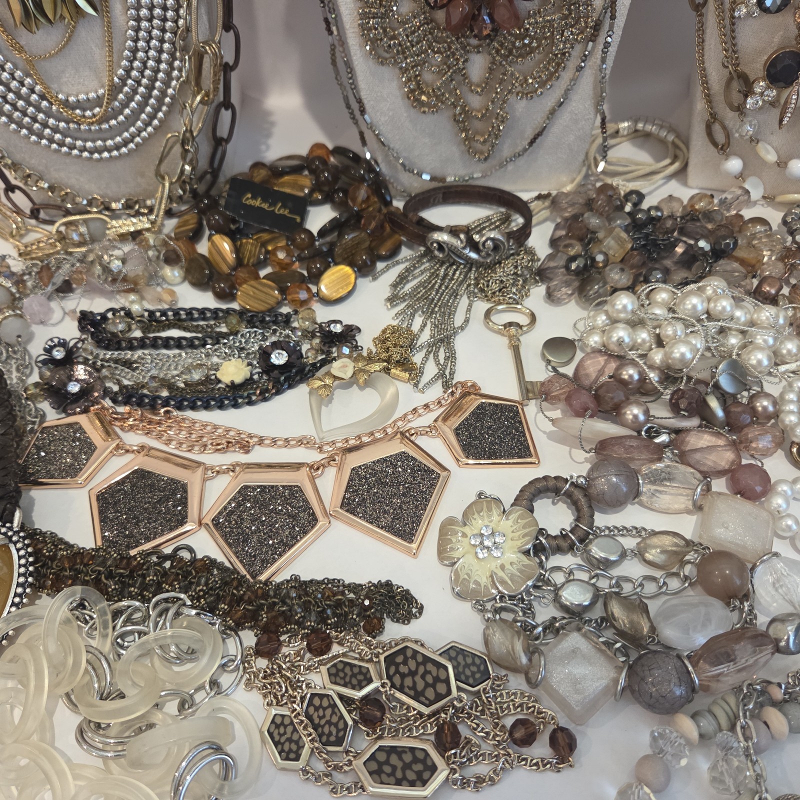 Large Lot of Signed Designer Costume Jewelry 42 Items 5.5 Lbs Cookie Lee Chico’s