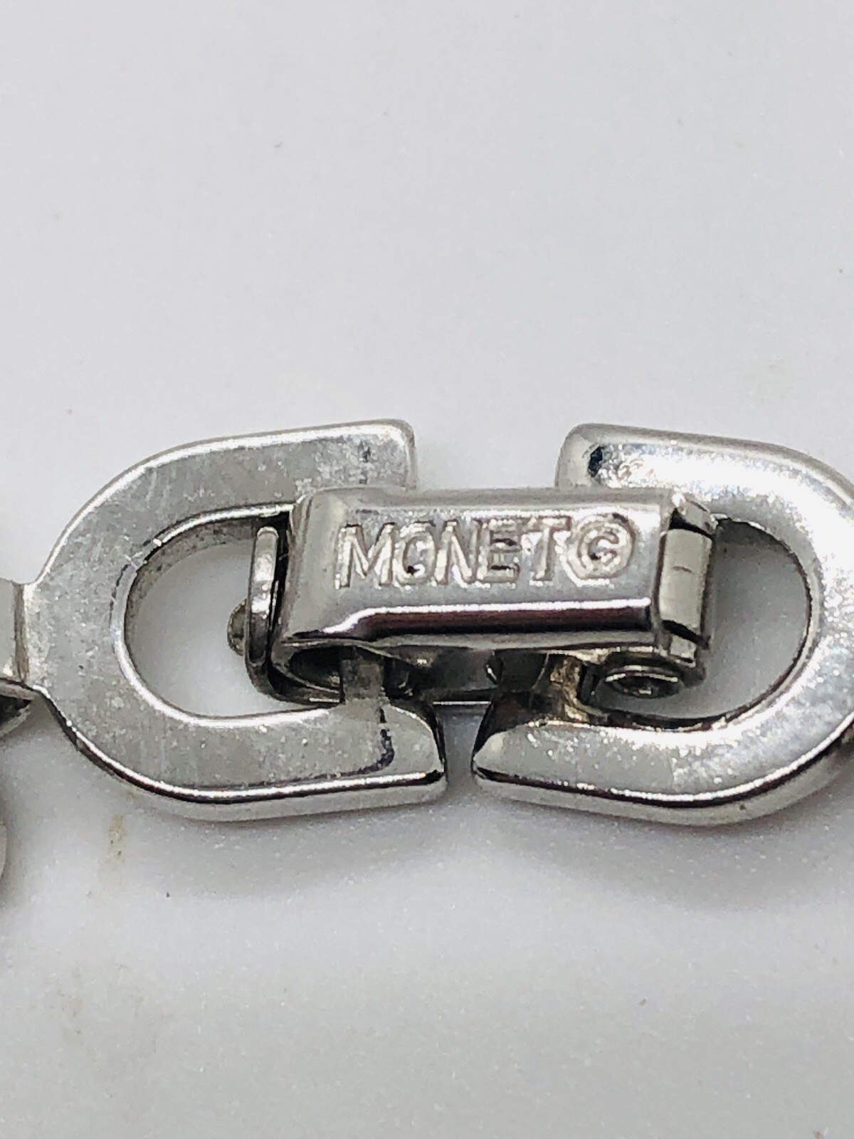 Monet silvertone panther link chain choker necklace 16 inch vintage