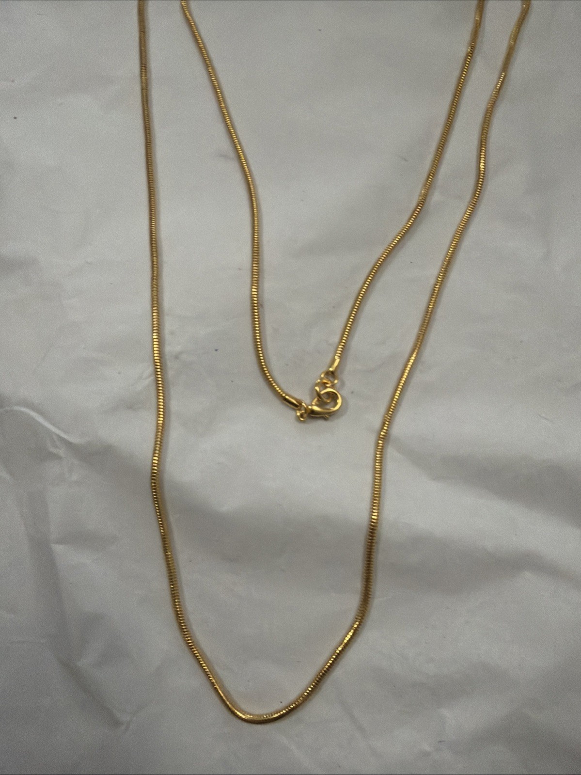 Vintage New 14k Gold Plated 36” Mesh Snake Chain Rich Finish Awesome