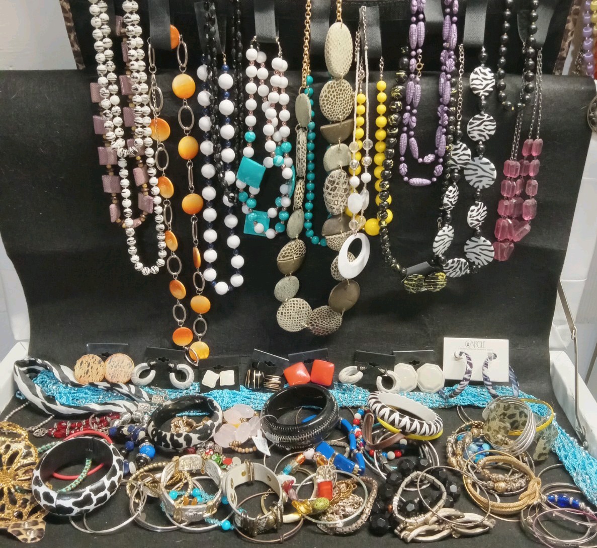 Vintage To Modern Costume Jewlery Lot Bright Colors Necklaces Earings Bracelets