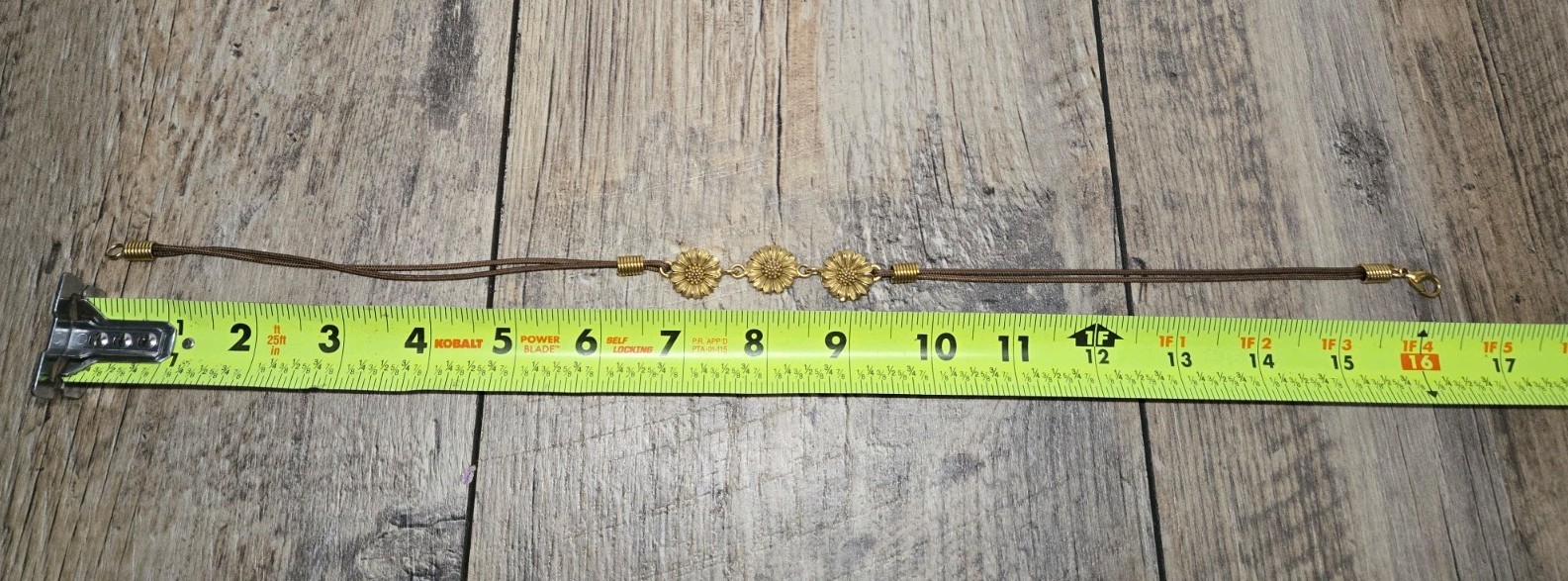 Eivind Hillestad EH 3 Sunflower Gold Tone On Rope Chain Necklace Signed