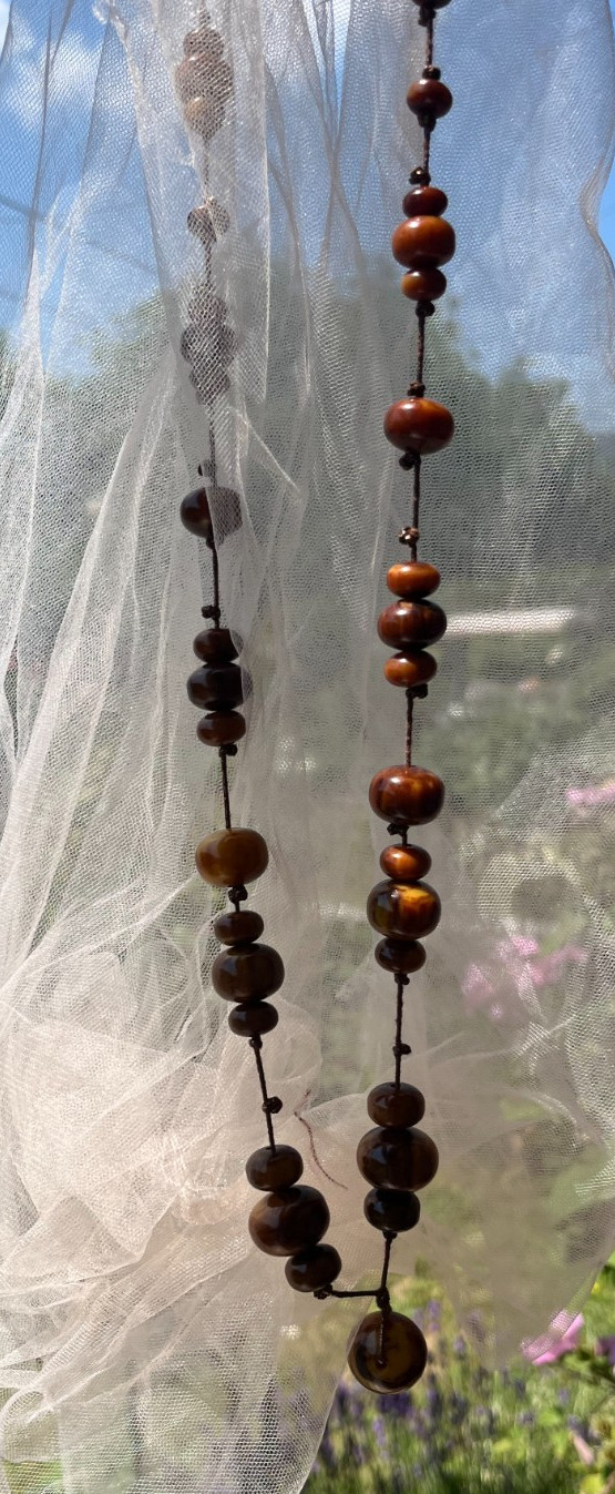 Vintage Butterscotch Egg Yolk Amber Bakelite Tortoise Shell Imitation Bead Neckl