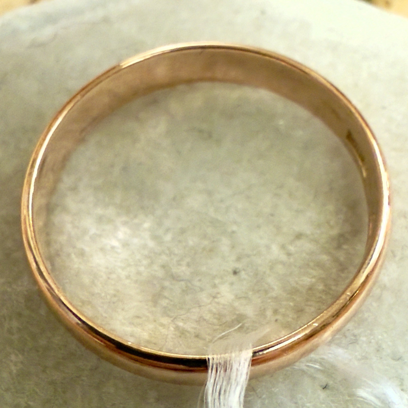 Size 10.5 -14K 583 Rose Gold Ring -Vintage East European Soviet USSR Era #1856