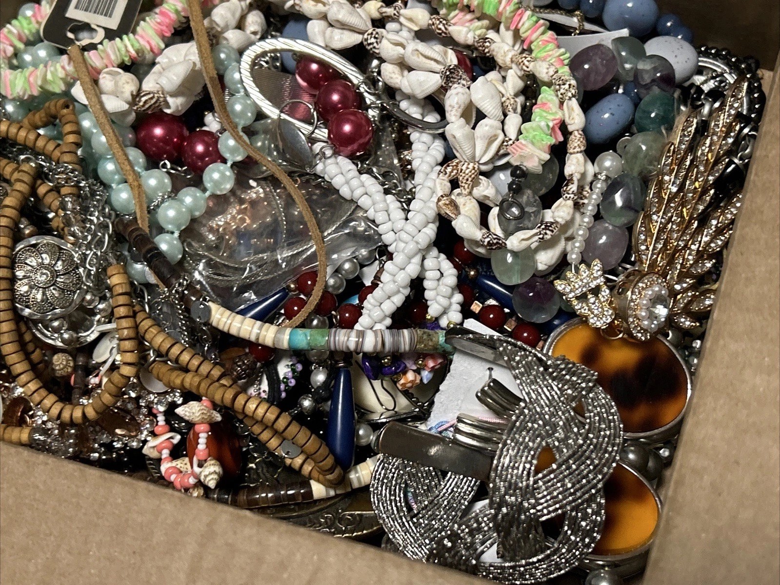 HUGE 5 + Lbs Jewelry WEARABLE Lot Tangled Unsearched VINTAGE ESTATE TREASURE