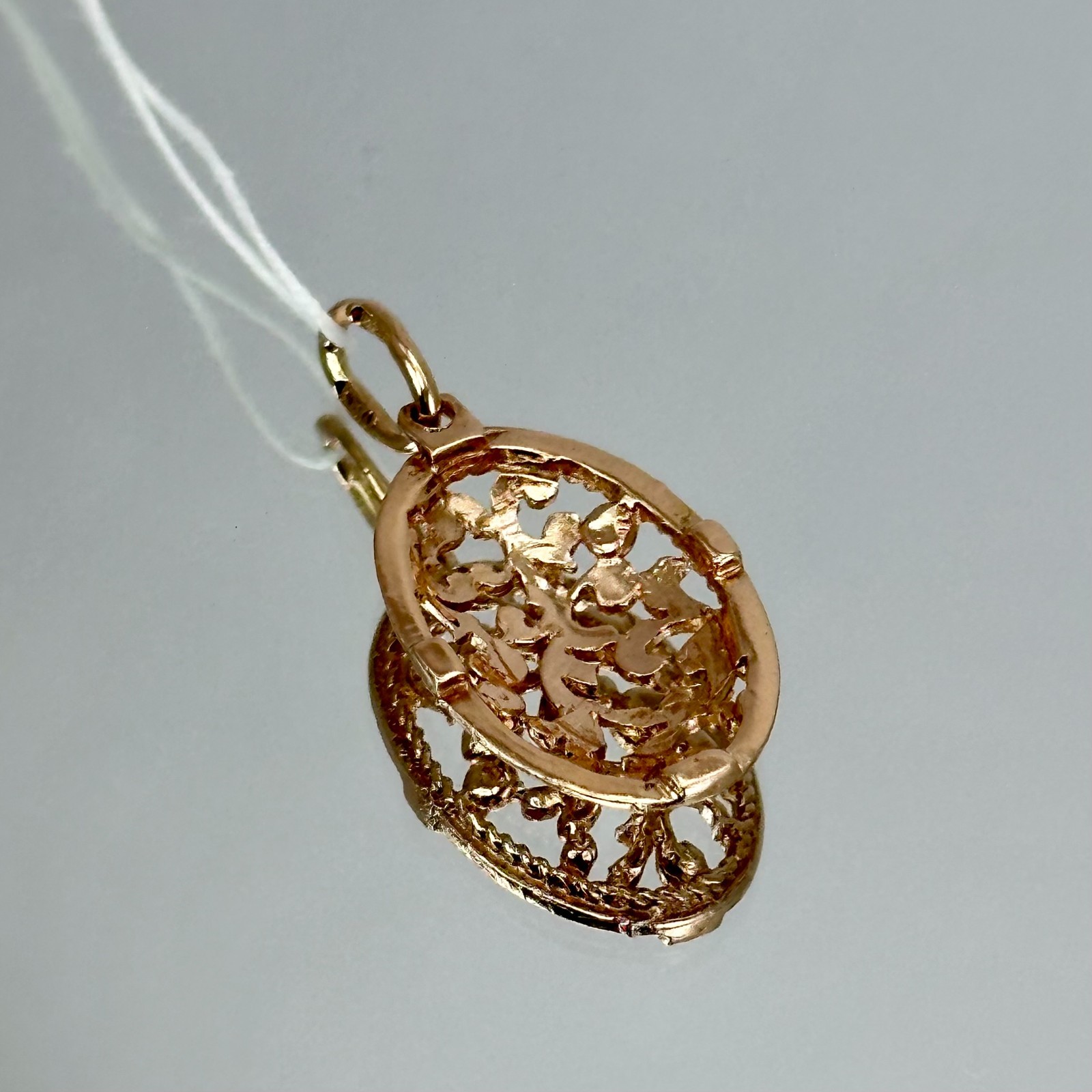 USSR Vintage Original Solid Rose Gold Pendant 583 14K Kyiv Ukraine 1980 1,72 g.