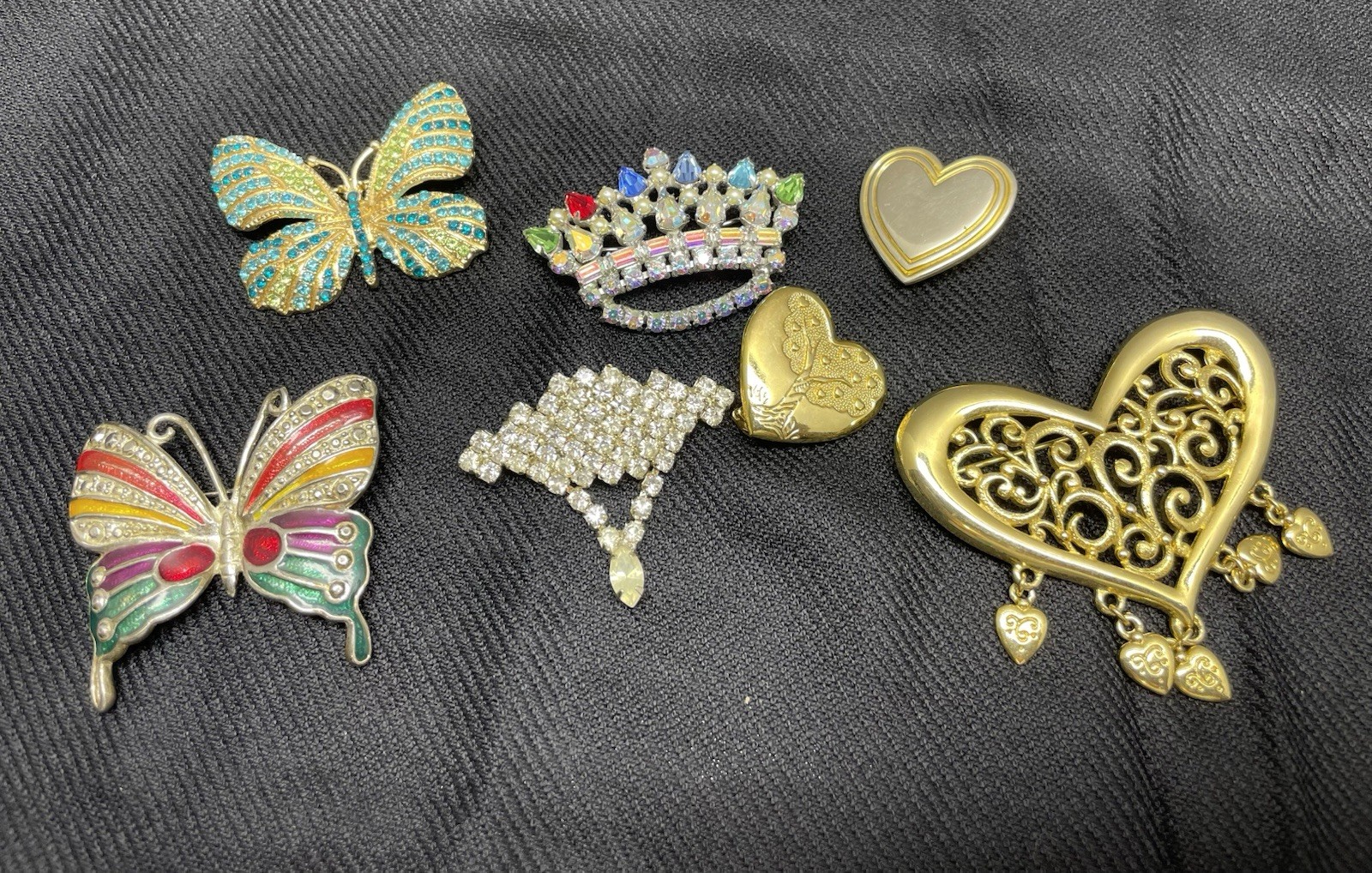 Vintage Lot Of Brooches See Pictures Details/Wear