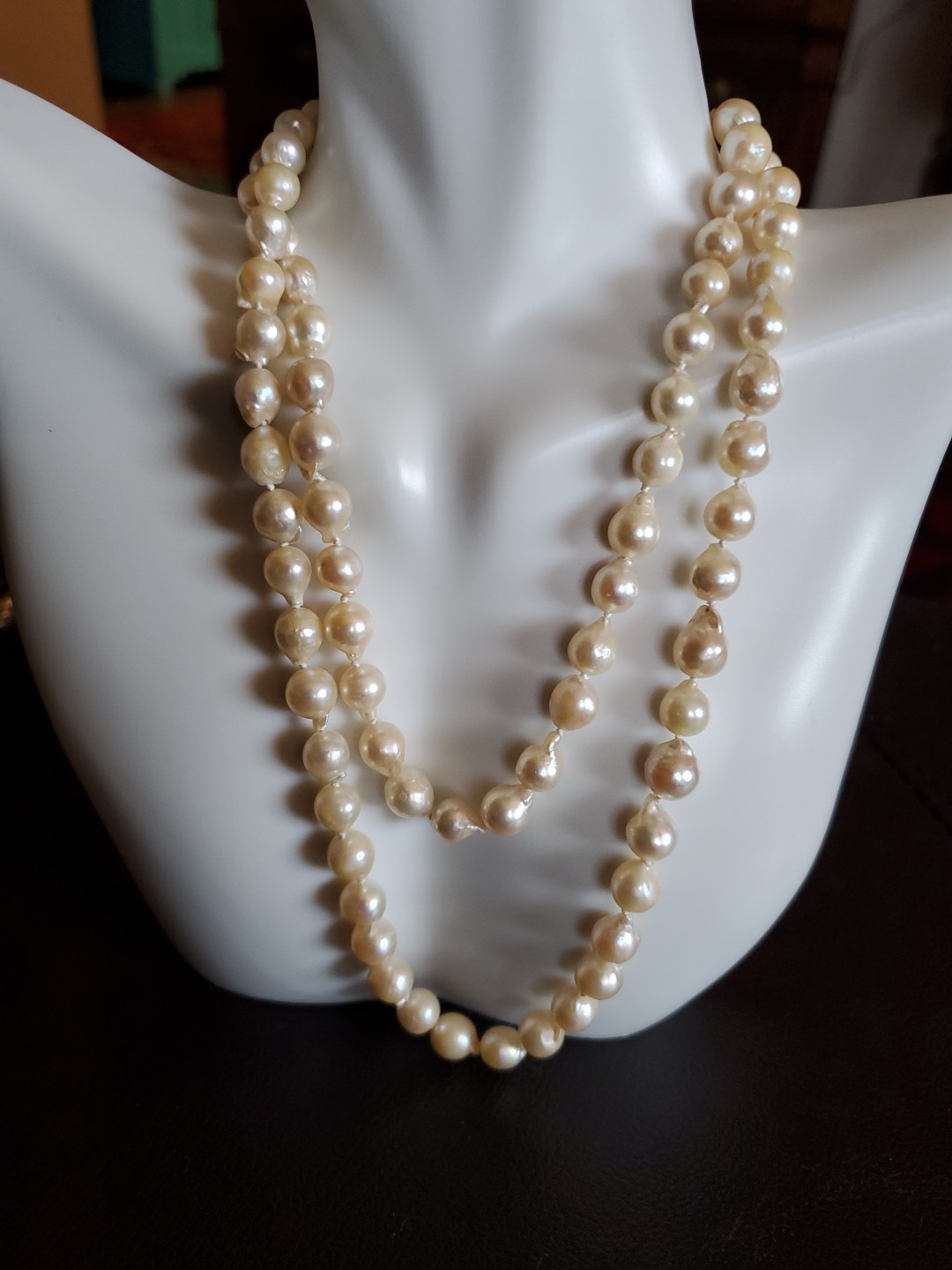 Antique Natural Baroque Salt Water Pearl Necklace