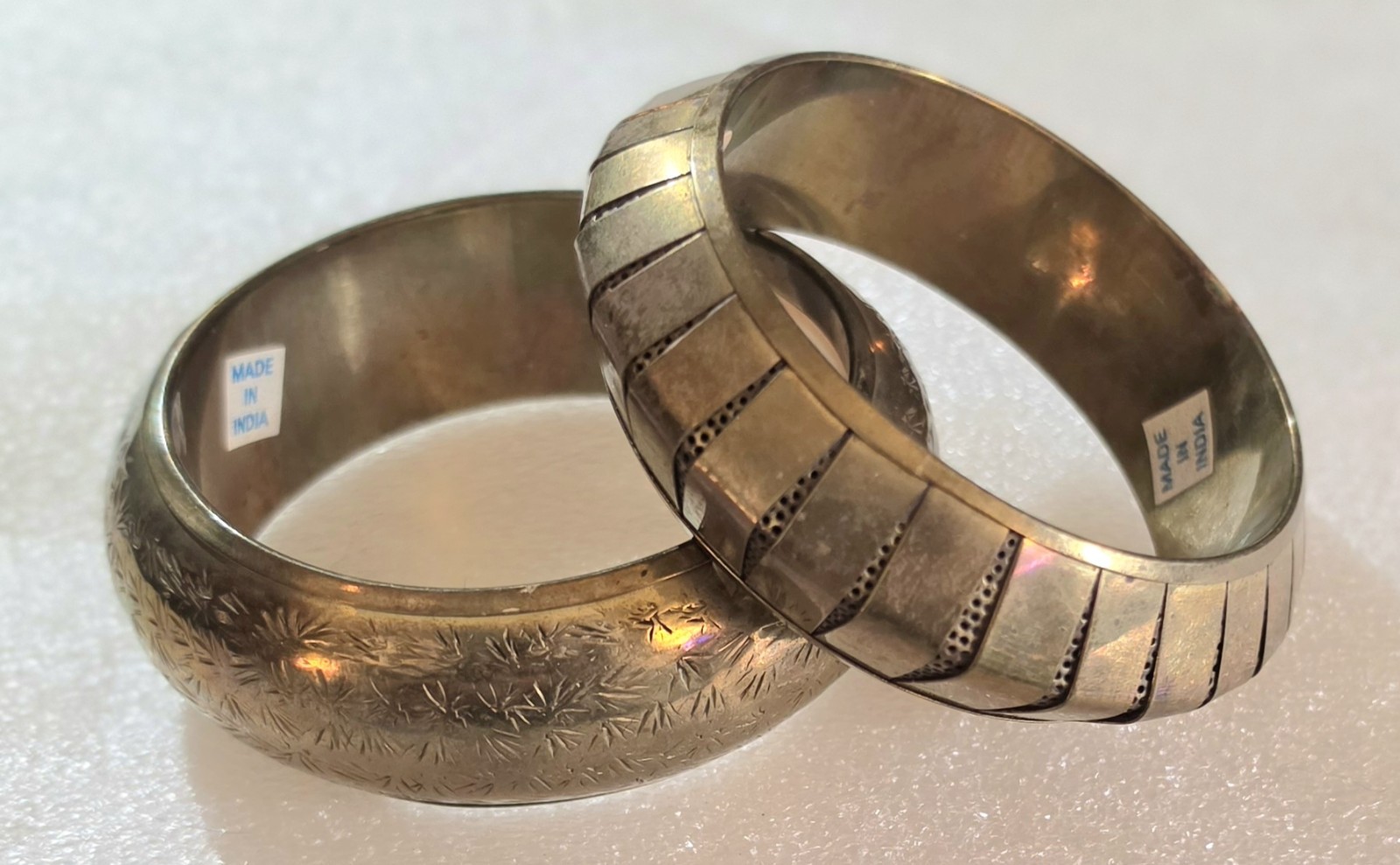 Vintage Made In India Chunky Brass Bangle Bracelet Jewelry Lot