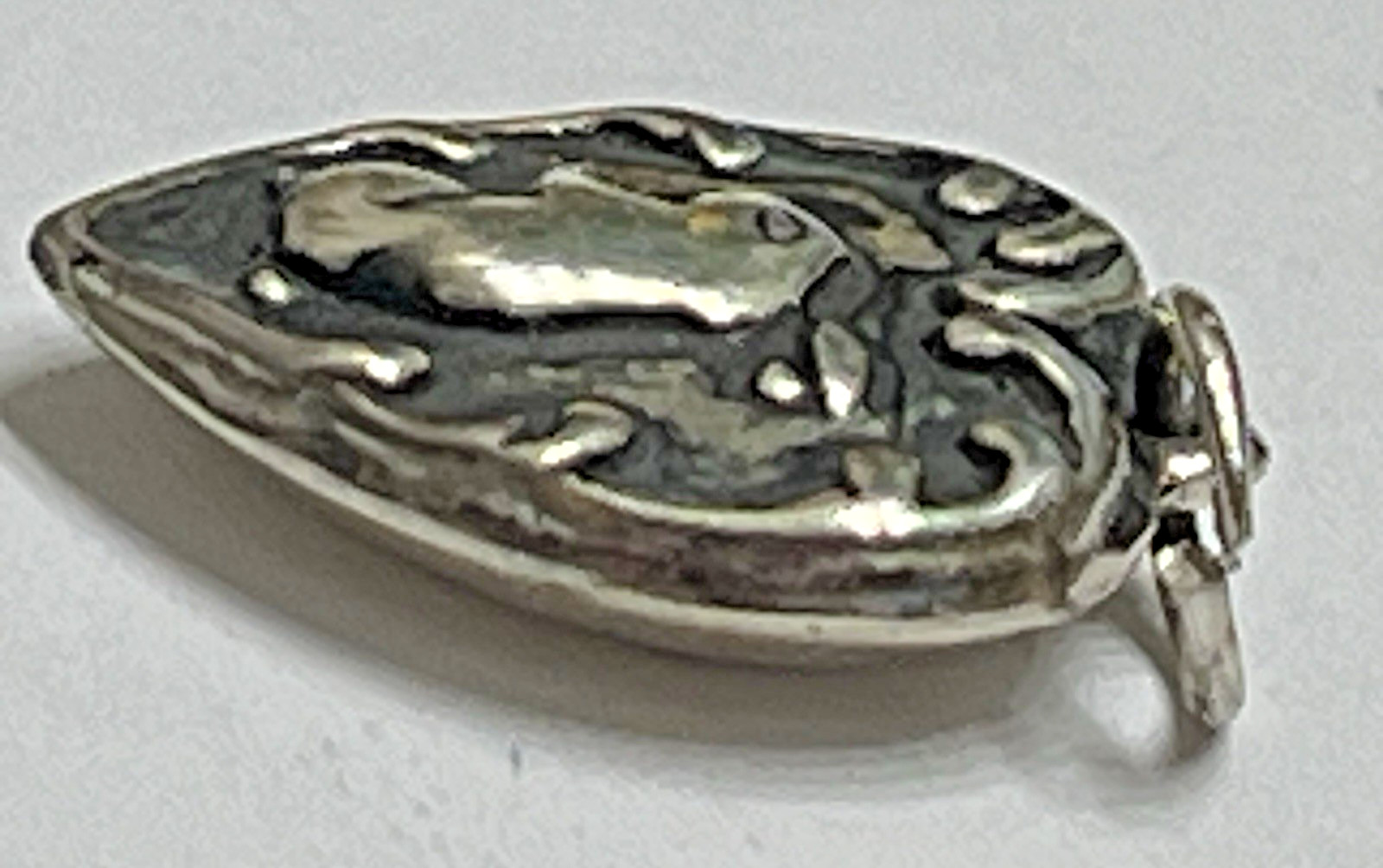 Estate Silver Heart Charm Pendant Bunny Rabbit Vintage Antique Puffy 925 US