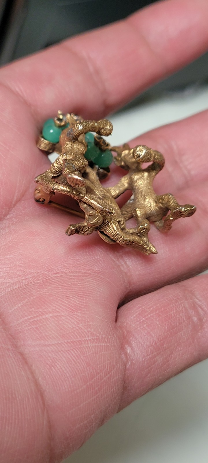 Antique Rare De Nicola Mystical Creature Faux Gem Pendant Brooch
