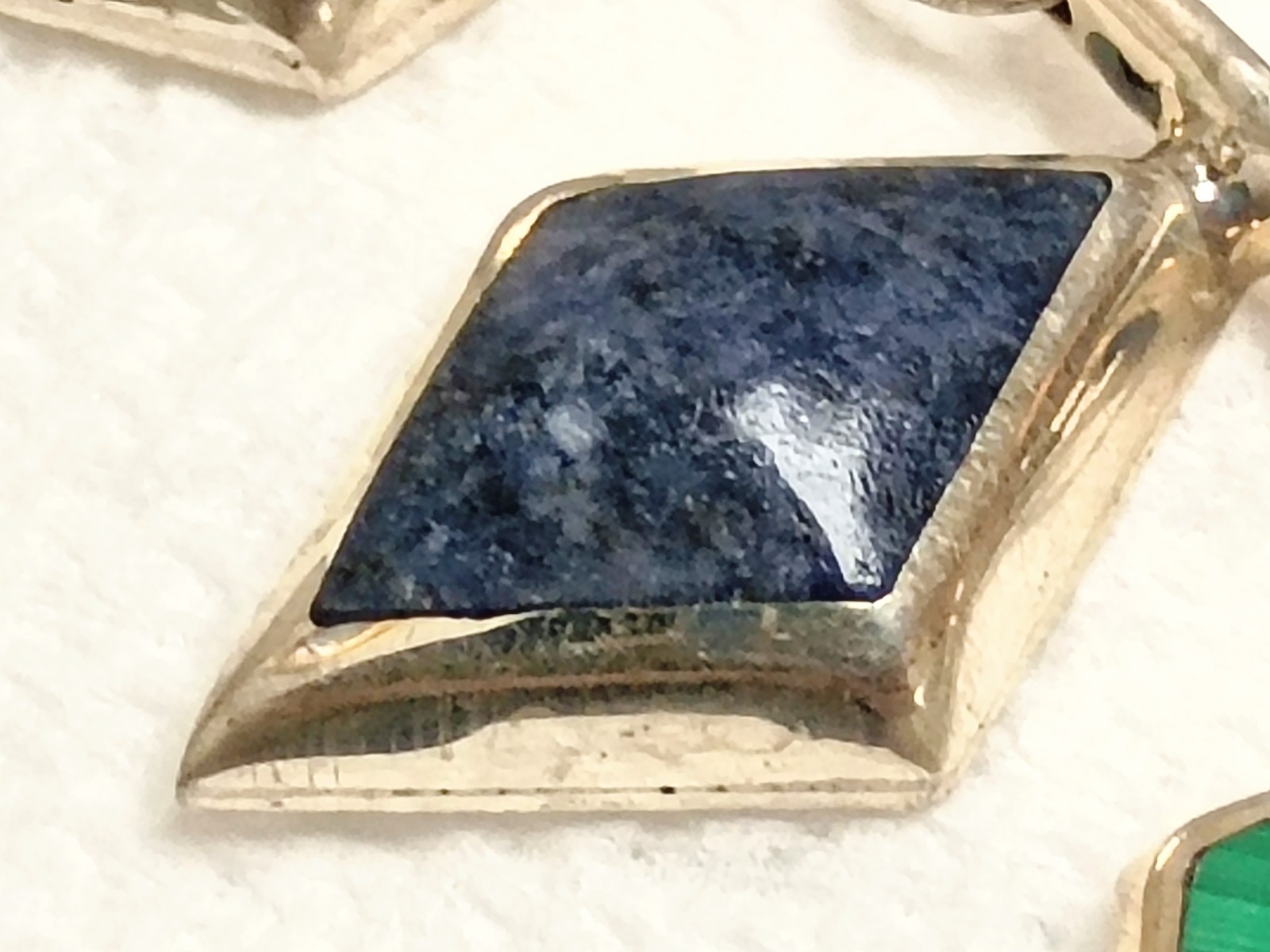 950 Silver Taxco Mid Century TM-181 Necklace Malachite Turquoise Lapis Sugilite
