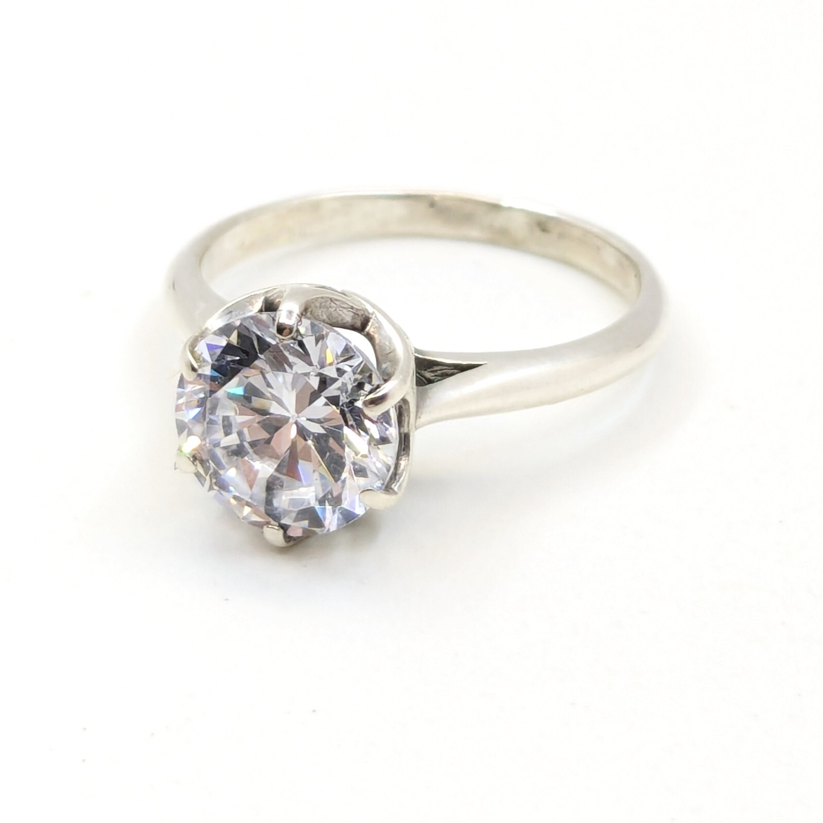 Vintage Luxury RING Silver 925 with Big Bright Stone -size: 6US (16.5mm) | #64