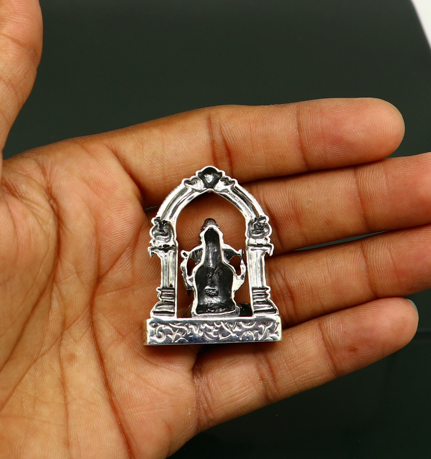 925 pure silver God Ganesha statue, figurine, puja article home temple art03