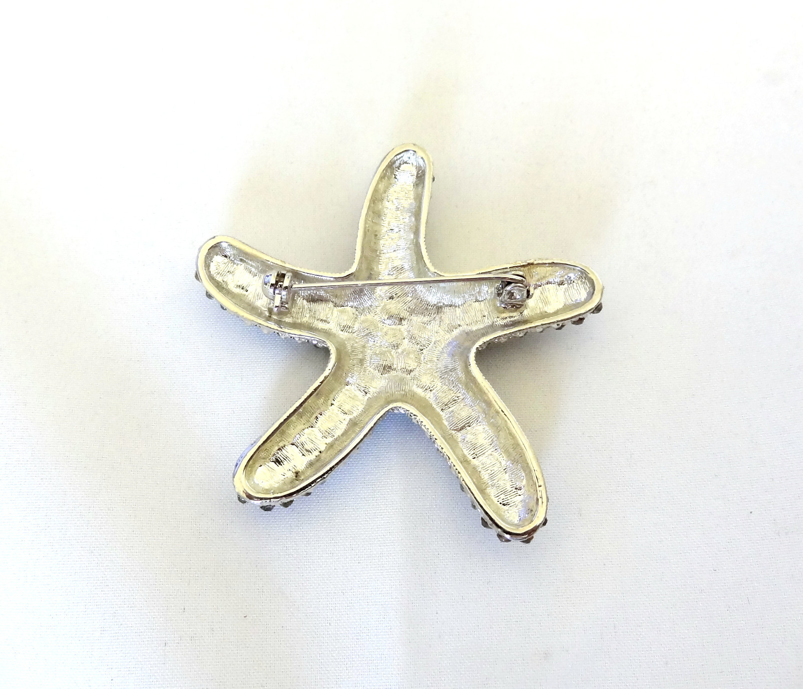 VINTAGE ANTIQUE SILVER RHINESTONE STARFISH BROOCH PIN~MOTHERS DAY GIFT FOR HER