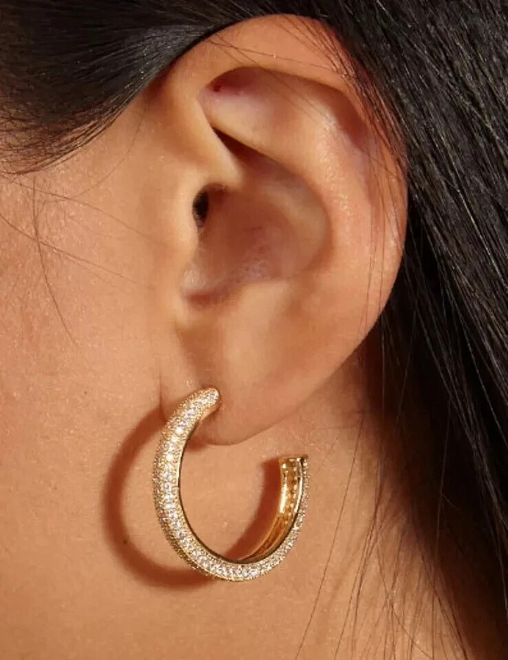 Art Deco Style Lab Created Diamond Any Occasion Earrings 14K Yellow Gold Finish