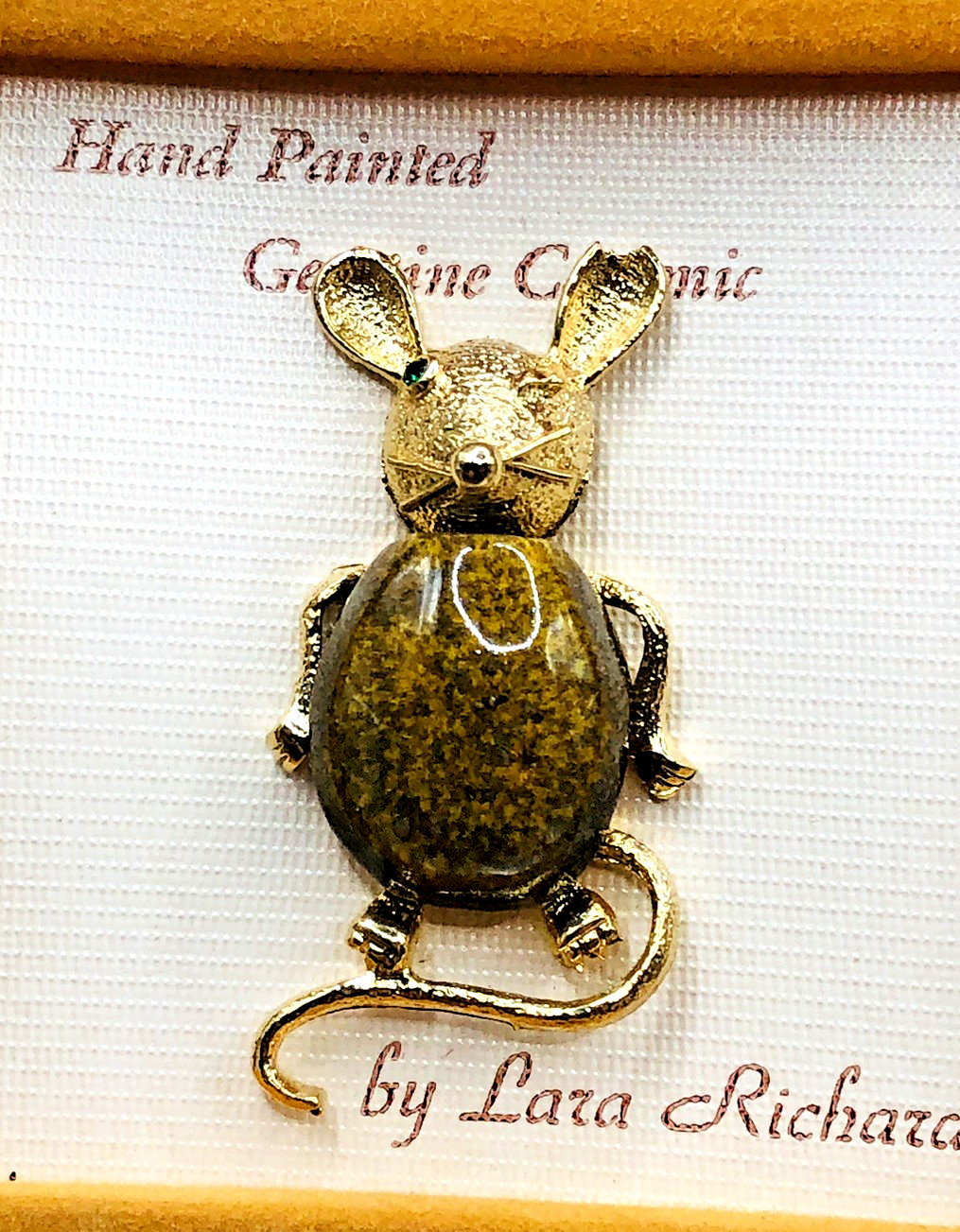48 LARA RICHARDS Hand Painted Ceramic Creature Pins NEW OLD STOCK Original Pkg