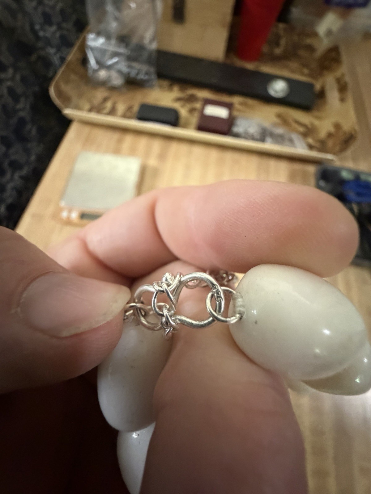 Sterling Silver White Stone Vintage Necklaces And Earring Set