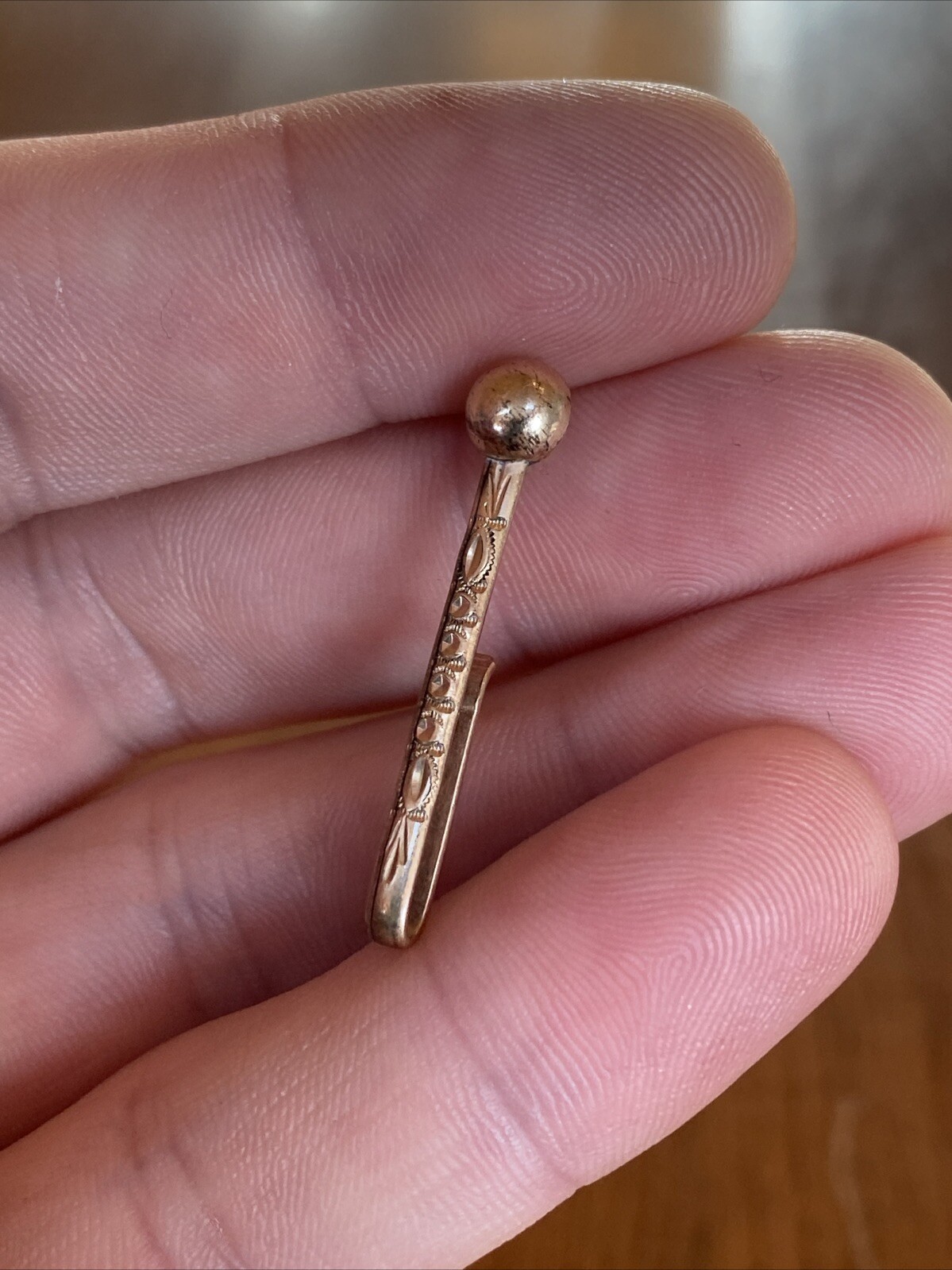 Antique Gold Plate pat’d oct 4th 1887 Bar Clip Hook Slide Clasp Pocket Shirt Tie