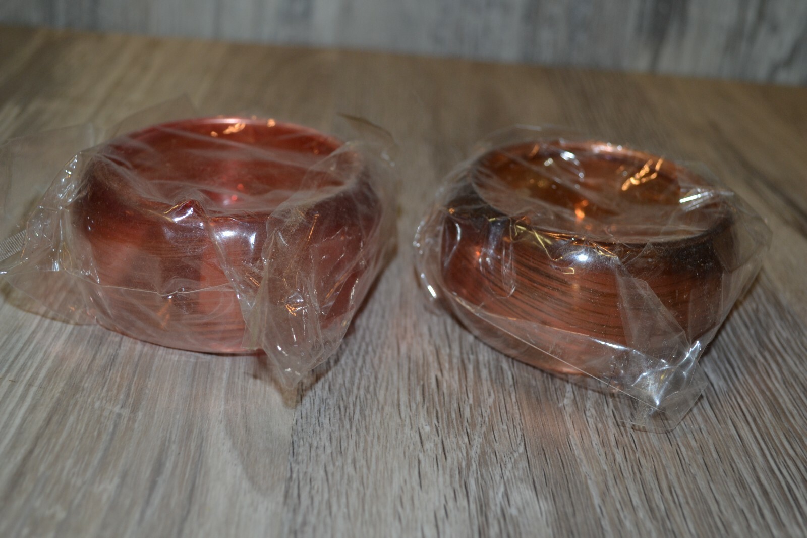 Lot of 2 Brown and Pink Tinted Thick Bracelets Plastic 3″