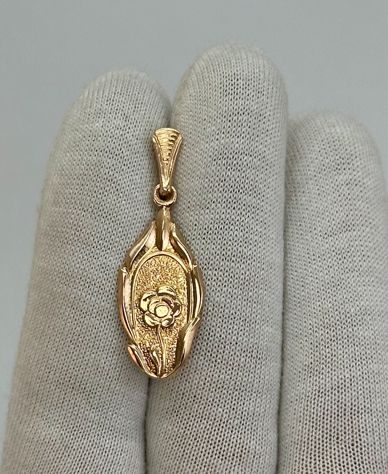 USSR Vintage Original Solid Rose Gold Pendant 583 14K Lviv Ukraine 1977 1,40 g.