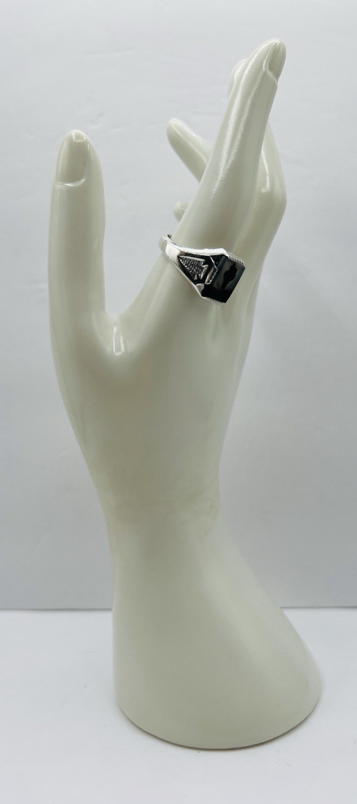 Vintage Men’s Sterling Silver Moss Agate Ring