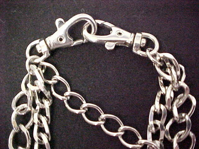 Vintage Steel Punk Drop Dog Tag on 2 Large Heavy Chunky Curb Chains Necklace