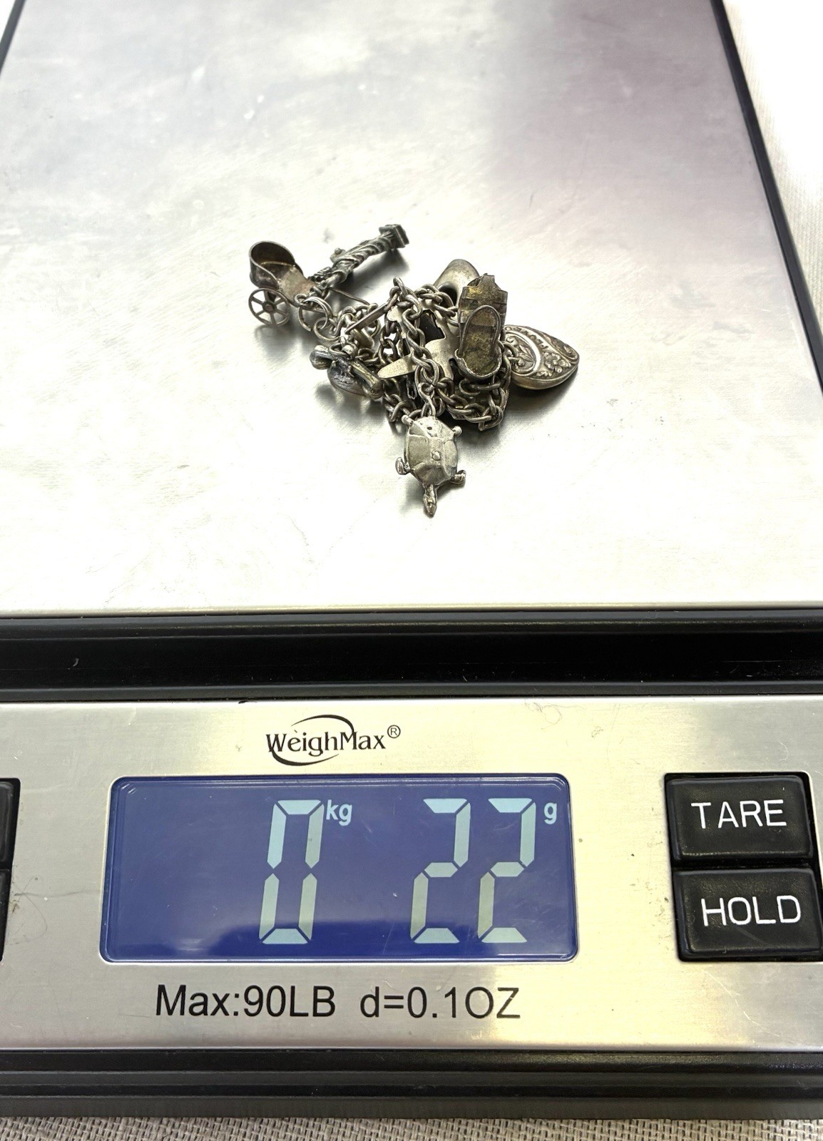 Vintage Sterling Silver Charm Bracelet Western Travel Charms 22g
