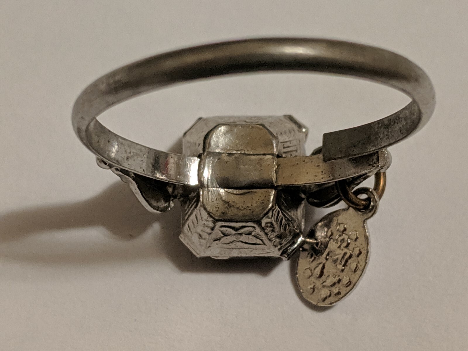 VINTAGE UNCAS ADJUSTABLE RING STERLING SILVER PATENT 2763140 PURPLE STONE