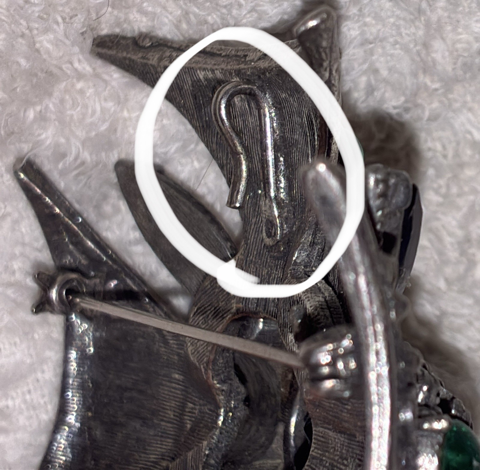 Vintage FLORENZA pendant brooch MALTESE CROSS IRON unknown gemstone medieval