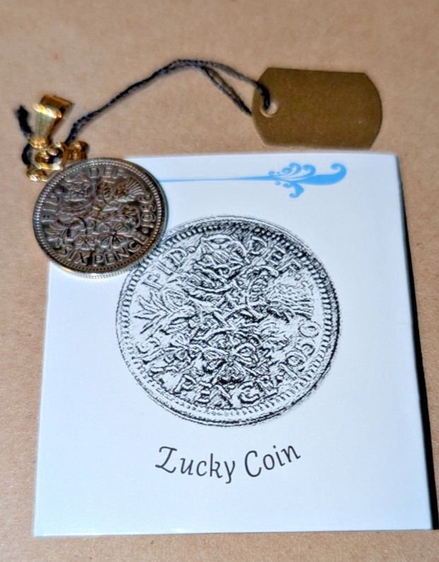 Vintage Jacmel JCM 14K Lucky Sixpence Pendant