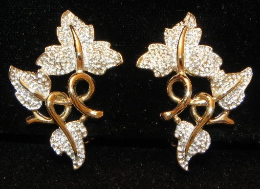 Vintage Sarah Coventry Ivy Leaf Bracelet Earring Set ‘Plain and Fancy’ 1958