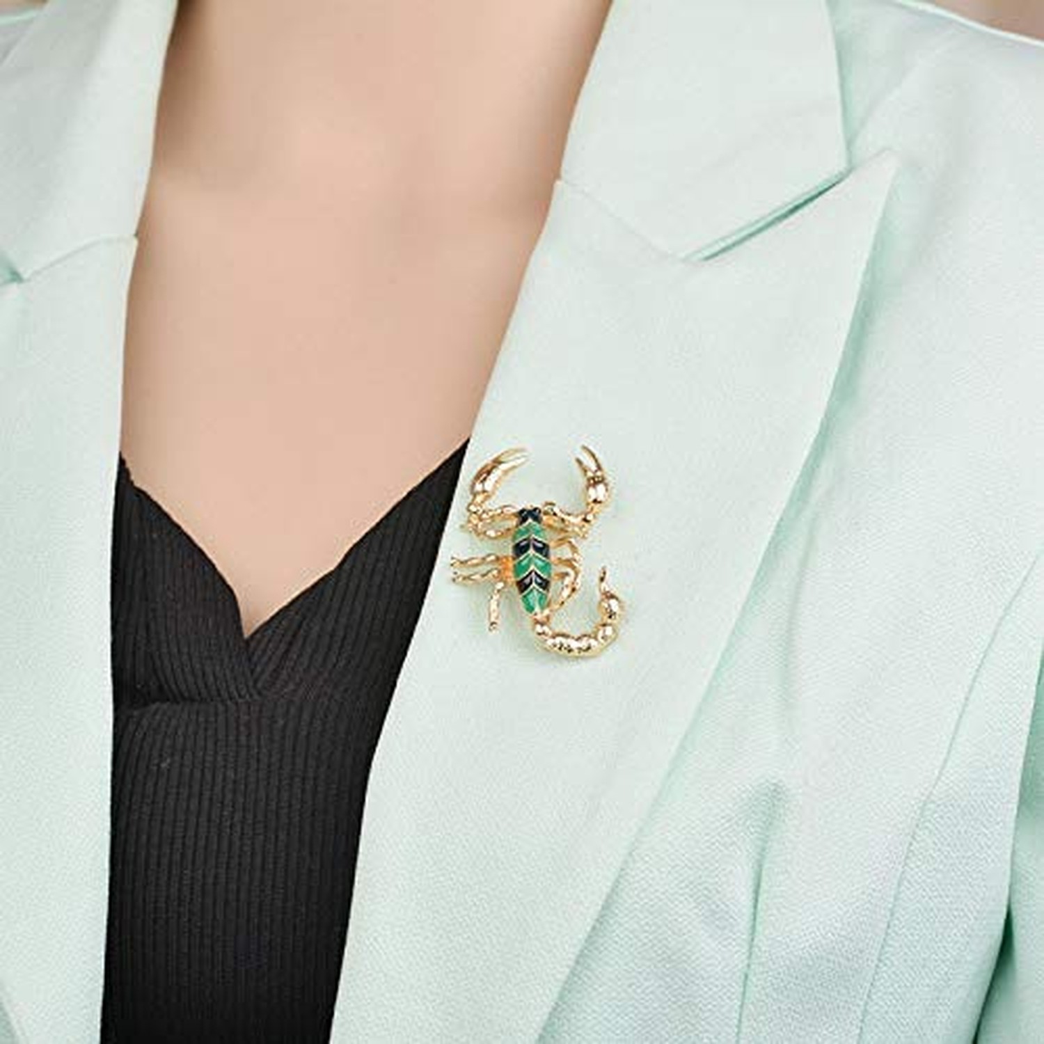 Fashion Trendy Chic Brooch Crystals Rhinestone Enamel Scorpion Animal Brooche…