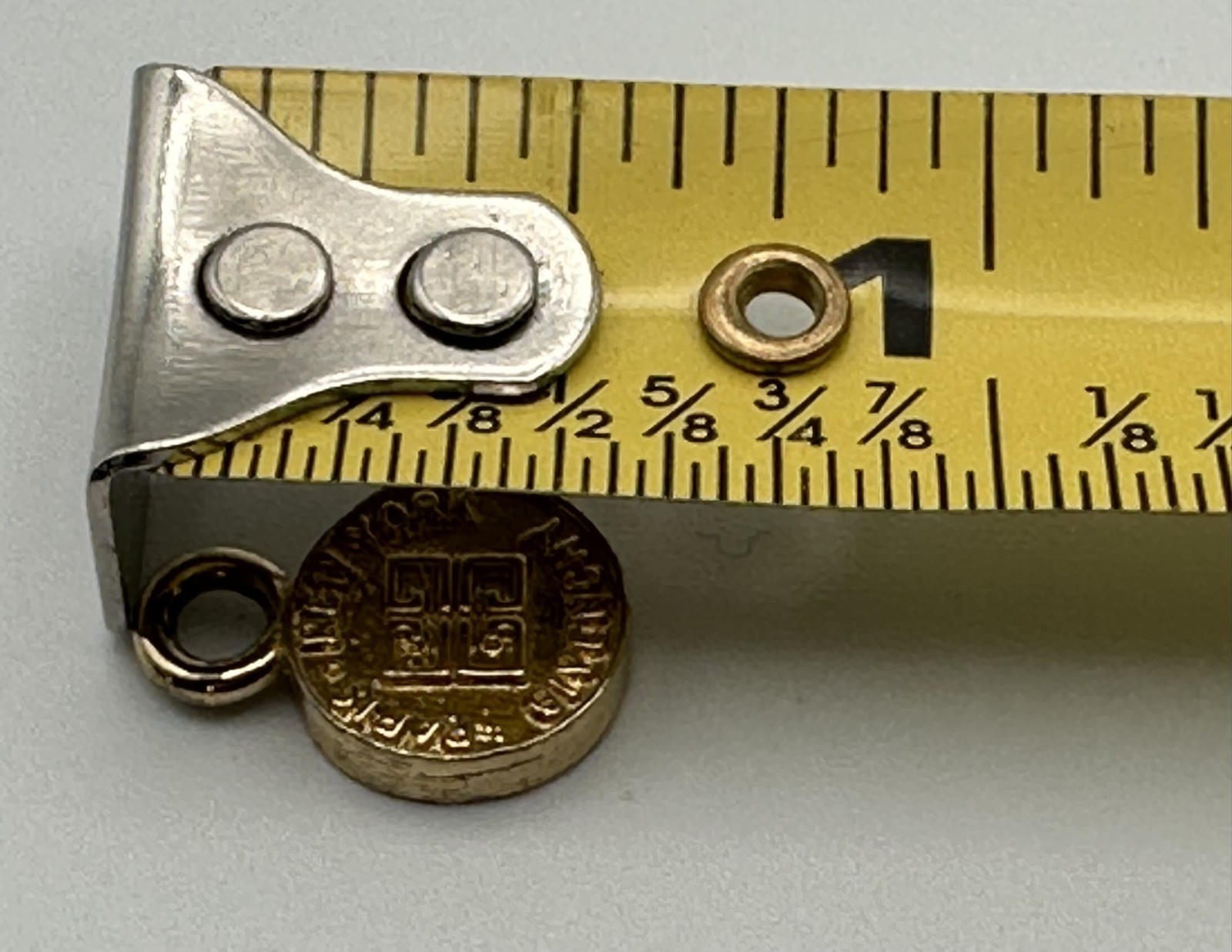 Vintage Givenchy 4G Logo Charm 1/2” Gold Tone Paris New York Small Pendant