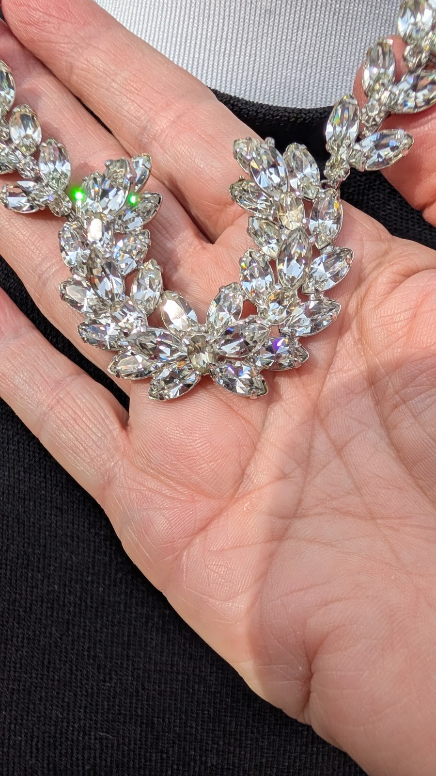 Fabulous vintage CHRISTIAN DIOR by KRAMER rhinestone adjust. statement necklace