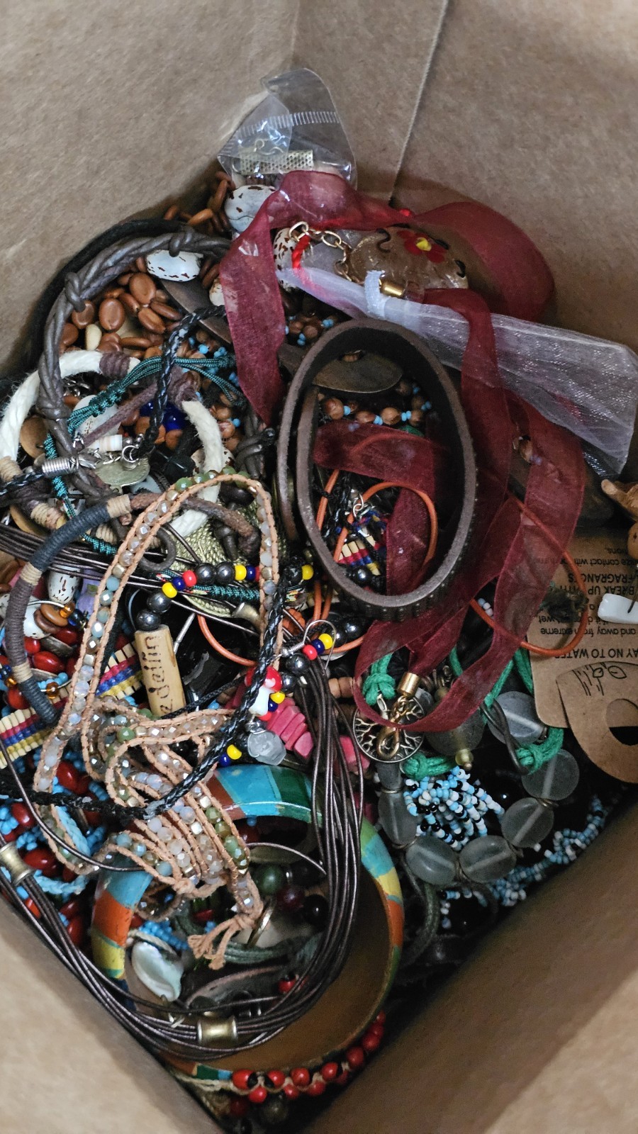 Vtg to Modern Mixed Jewelry Lot w/ Natural Stone Mixed Materials 3lb Some Signed