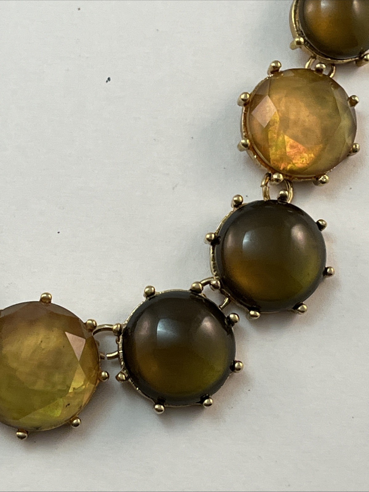 MONET Gold Tone Golden Brown Adjustable 17″-19″ Necklace READ