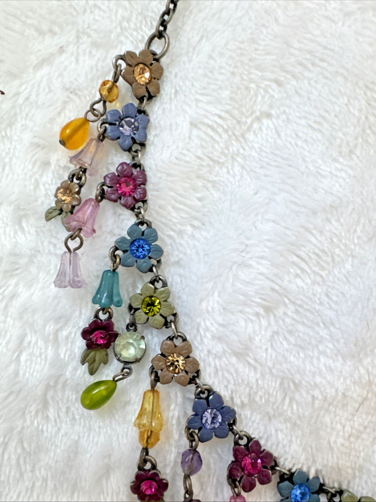 RARE Victorian Revival flower necklace colorful Modernist Jewelry y2k boho fairy