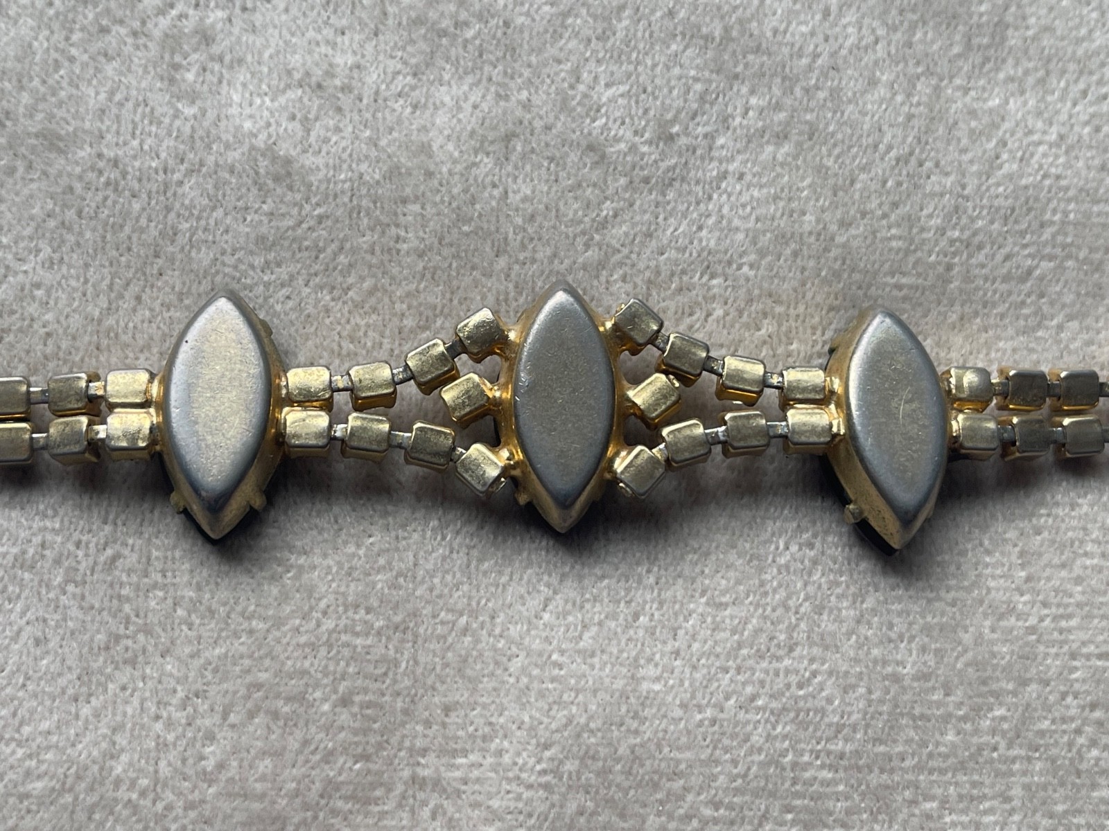 Vintage Amber Marquise Rhinestone Bracelet 7″ Julianna?