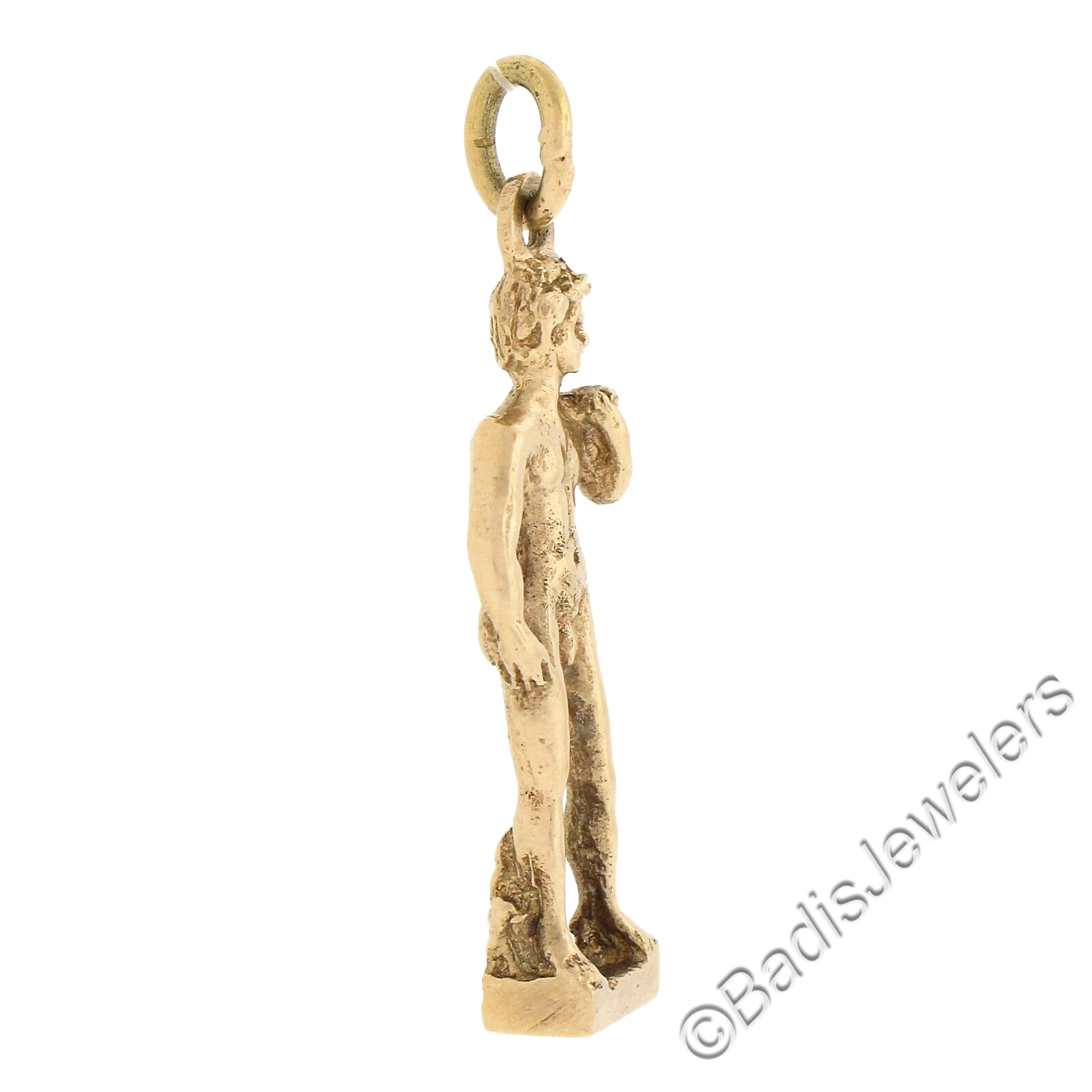Vintage Collectible 18K Gold The Statue of David by Michaelangelo Charm Pendant