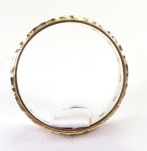 Antique 1920’s Diamond Eternity Wedding Band 14KY Ring Sz 6 UK-L1/2 6MM EGL USA