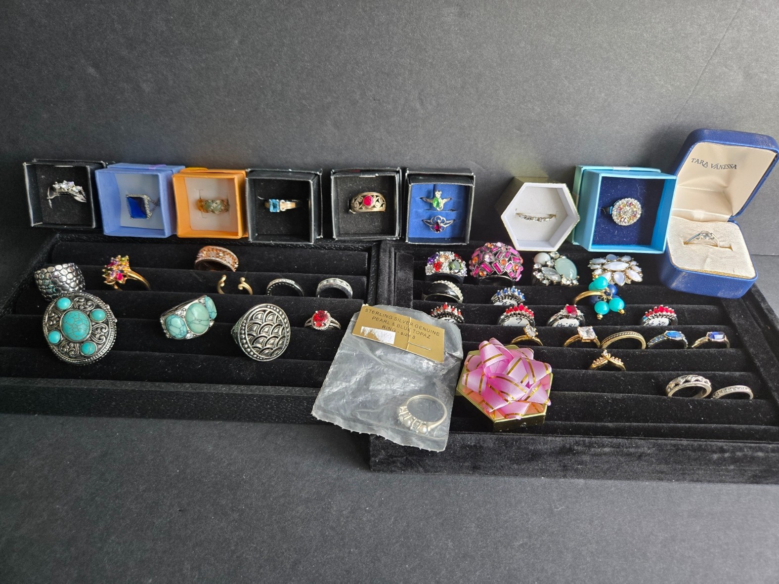 Vintage Estate Ring Lot 40pc 925 Sterling Silver Signed Avon 10k GP