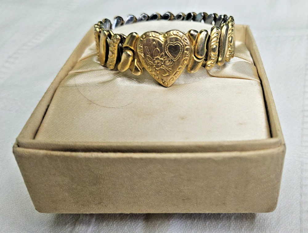 Vintage 1/20 12k GF Sweetheart Expansion Bracelet In Original Box