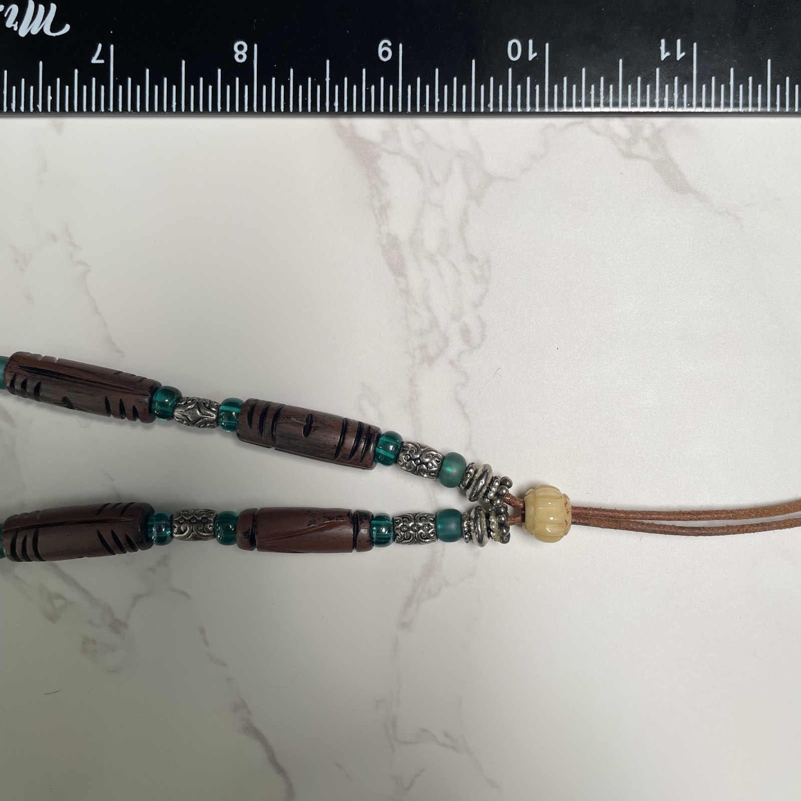 Boho Artisan Triangle Royston Turquoise w/Running Horse Turquoise beads Necklace