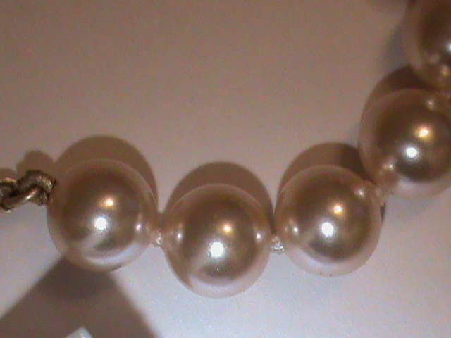 2 Vintage Signed Deltah Pearl Necklaces 30 Inch 14kt GF Clasp Majorca Pearls 6mm
