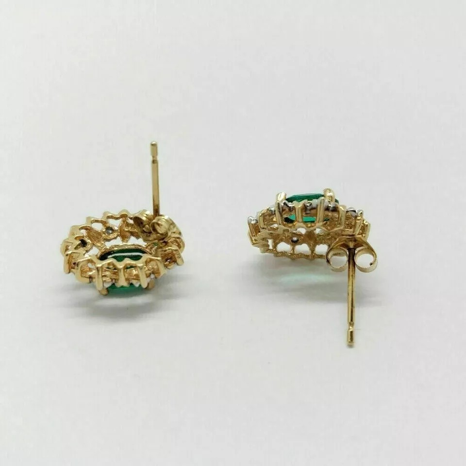 Oval Cut Lab Created Diamond Engagement Woman’s Earring 14K Yellow Gold Finish