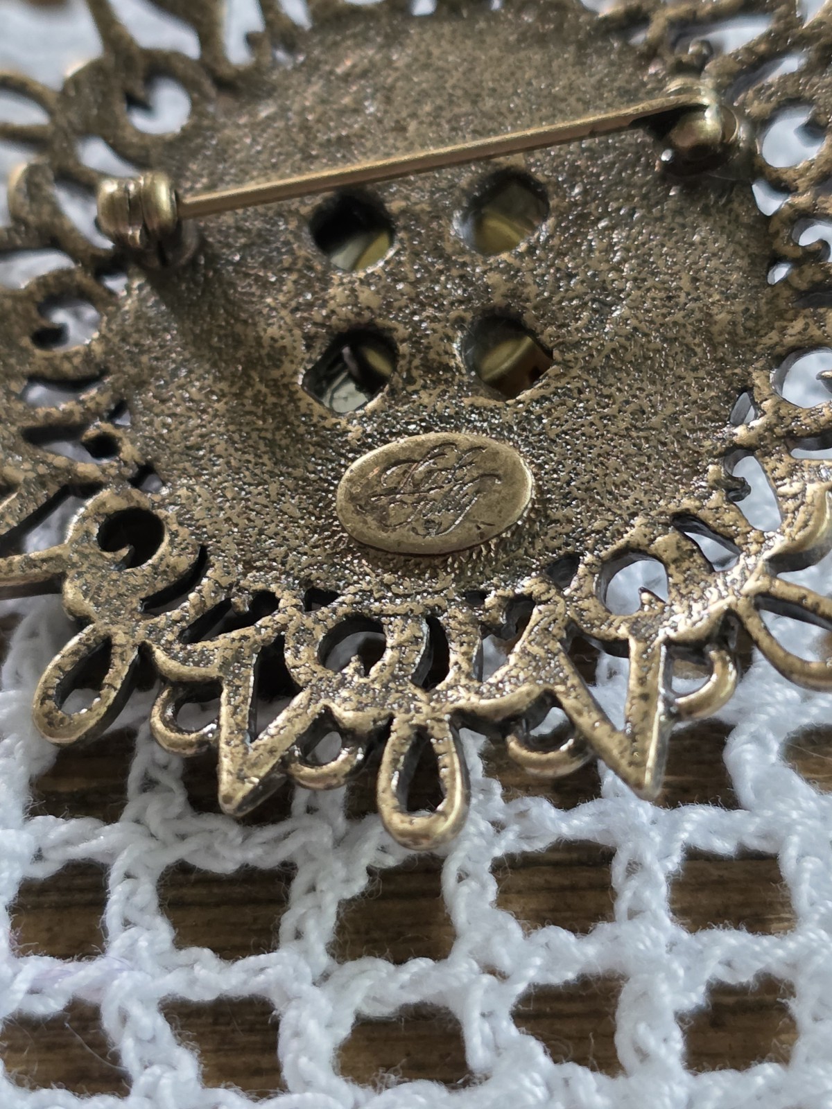 Vintage Kirks Folly Zodiac Brooch with Rhinestone Center Has All Zodiac Signs