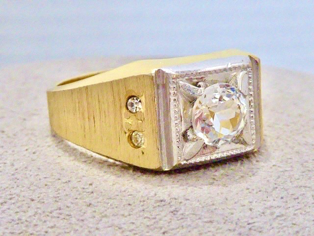RARE 14k K YELLOW GOLD FILLED NEW OLD STOCK 70’S SIZE 12.75 SOLITAIRE RING