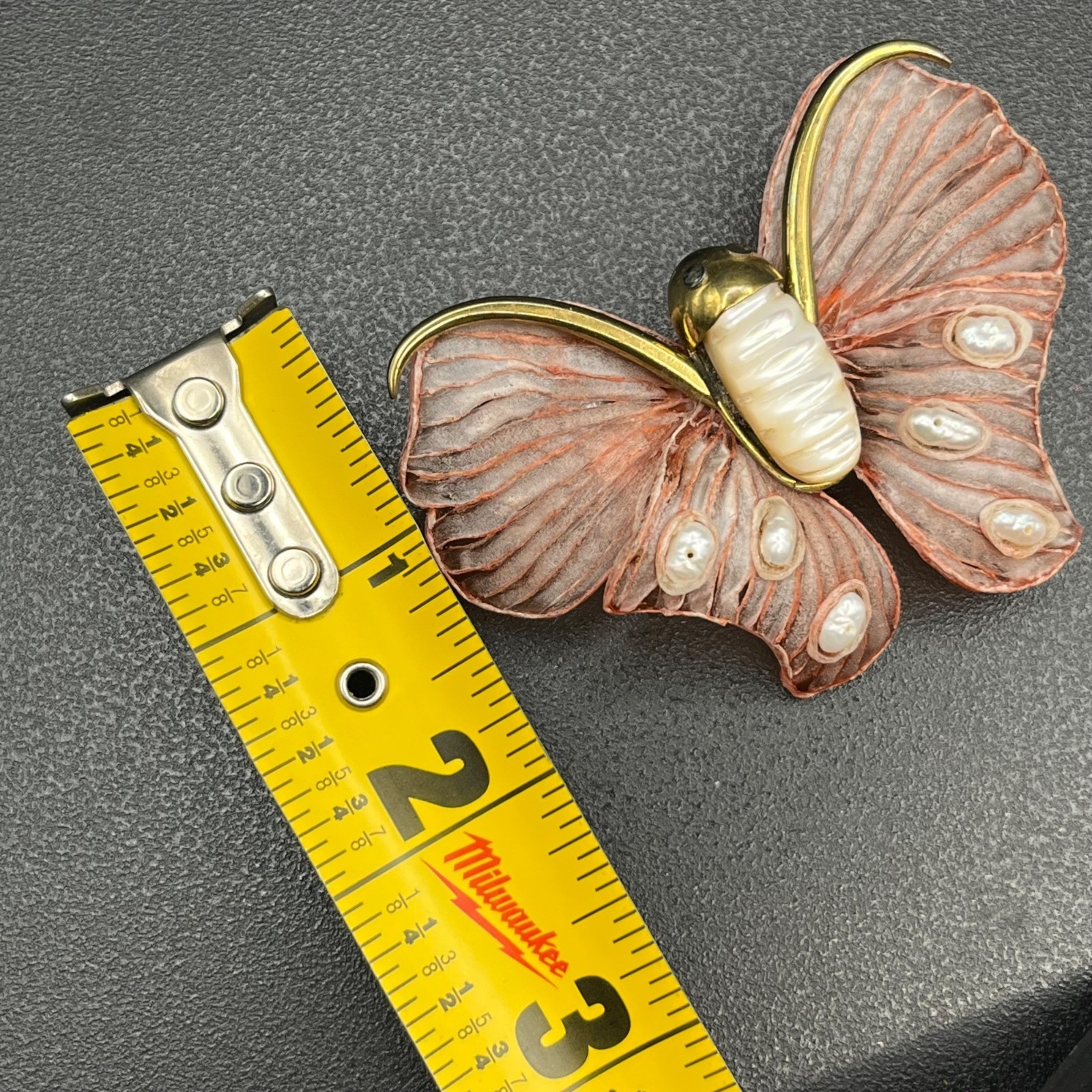 Fabrice Paris Large Butterfly Brooch – Acetate, MOP & Baroque Pearls