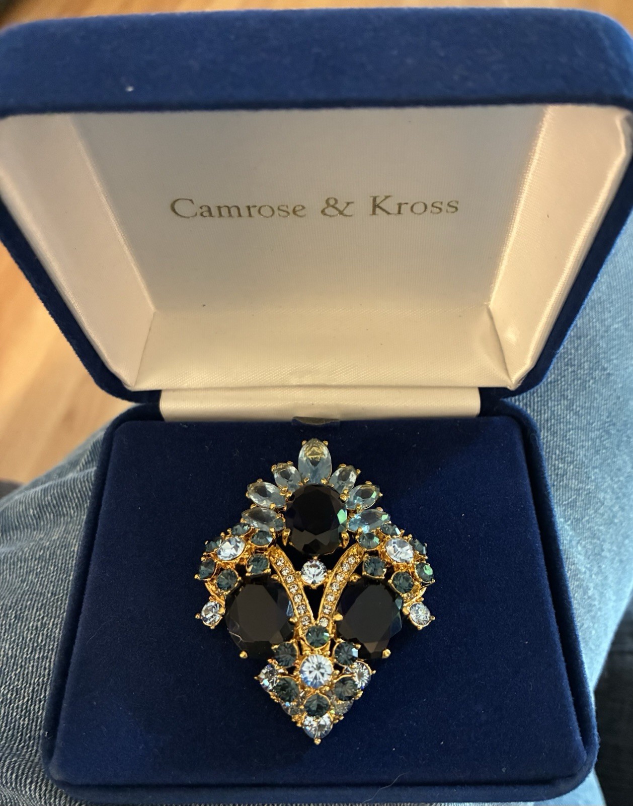 Jacqueline Kennedy Camrose & Kross | French Blue Crystal Brooch Pin